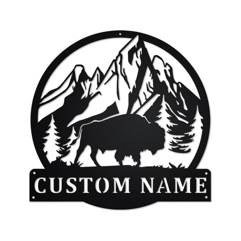 Personalized Bison Metal Sign | Bison Metal Wall Art | Bison Metal Sign | Bison Lover | Bison Gift | Bison