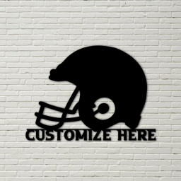 Customizable Metal Football Helmet Sign, football sign, football art, metal football, football gift, football for boy, baby shower sign