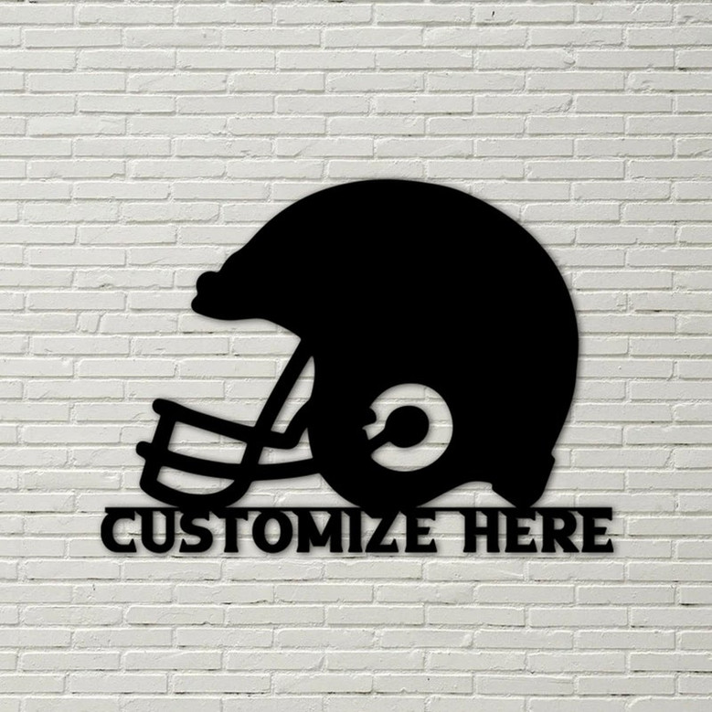 Customizable Metal Football Helmet Sign, football sign, football art, metal football, football gift, football for boy, baby shower sign