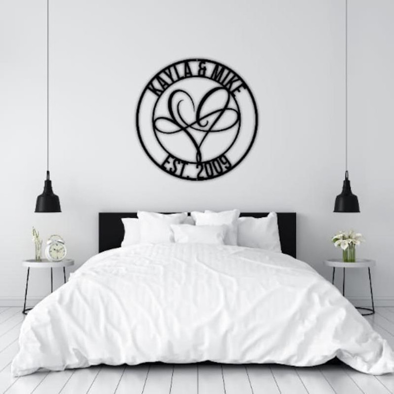 Infinity Sign Containing Names-Personalized Metal Infinity Sign-Newlywed Gift
