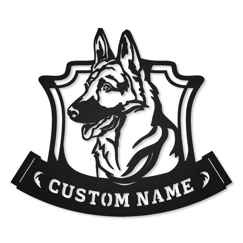 Personalized German Shepherd Monogram Metal Sign Art | Custom German Shepherd Metal Sign | German Shepherd Gifts for Men | Dog Gift