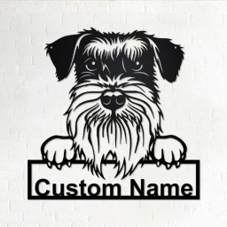 Custom Standard Schnauzer Dog Metal Wall Art, Personalized Standard Schnauzer Name Sign Decoration For Room, Standard Schnauzer Home Decor
