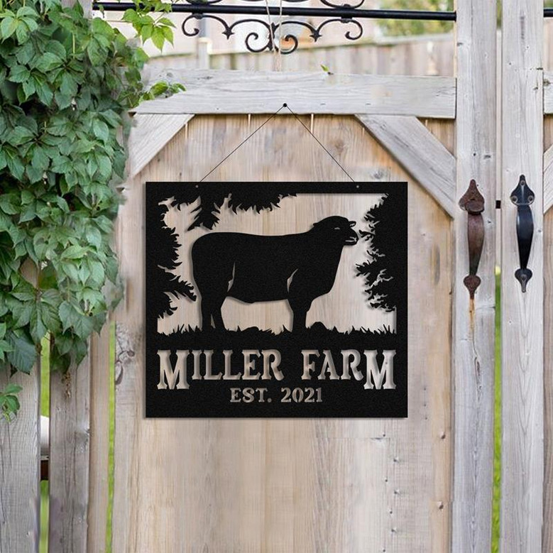 Personalized Metal Farm Sign Goat Custom Outdoor Farmhouse Front Gate Ranch Stable Wall Decor Art Gift