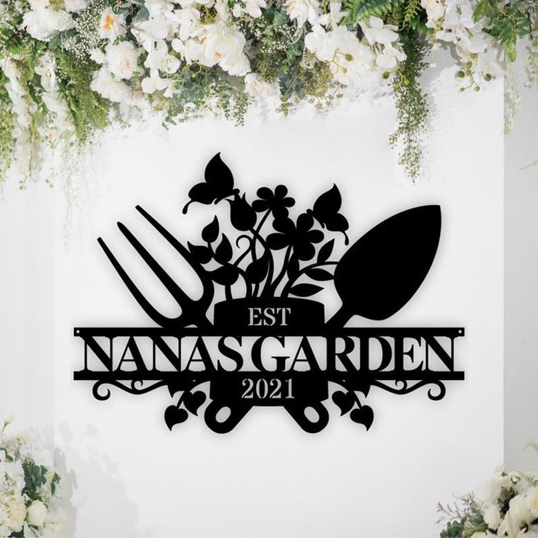 Personalized Garden Metal Art, Garden Sign, Outdoor Home Decor, Personalized Metal Sign For Garden