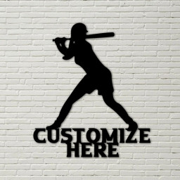 Customizable Softball Pitcher Sign, Metal Softball Decoration Sign