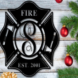 Personalized Metal Maltese Cross Sign | Firefighter Gift | First Responder Gift | Fireman Metal Art | Fireman Sign with Last Name | Fireman