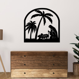 Nativity Scene Metal Signs