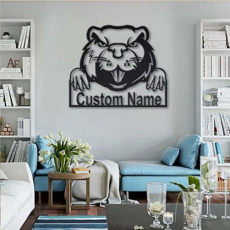 Personalized Beaver Metal Sign Art | Custom Beaver Metal Sign | Animal Gift | Pets Gift | Birthday Gift | Decor Decoration