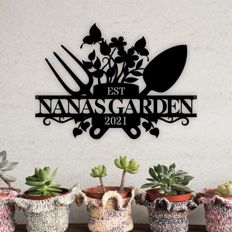 Personalized Garden Metal Art, Garden Sign, Outdoor Home Decor, Garden Sign, Personalized Garden Sign, Garden, Metal Sign For Garden