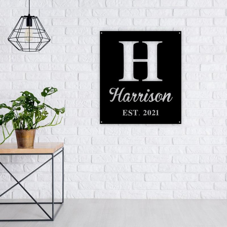Personalized Family Name Sign with Established Date, Metal Last Name Sign,Custom Metal Sign, Personalized Metal Sign, Outdoor Signs, Metal