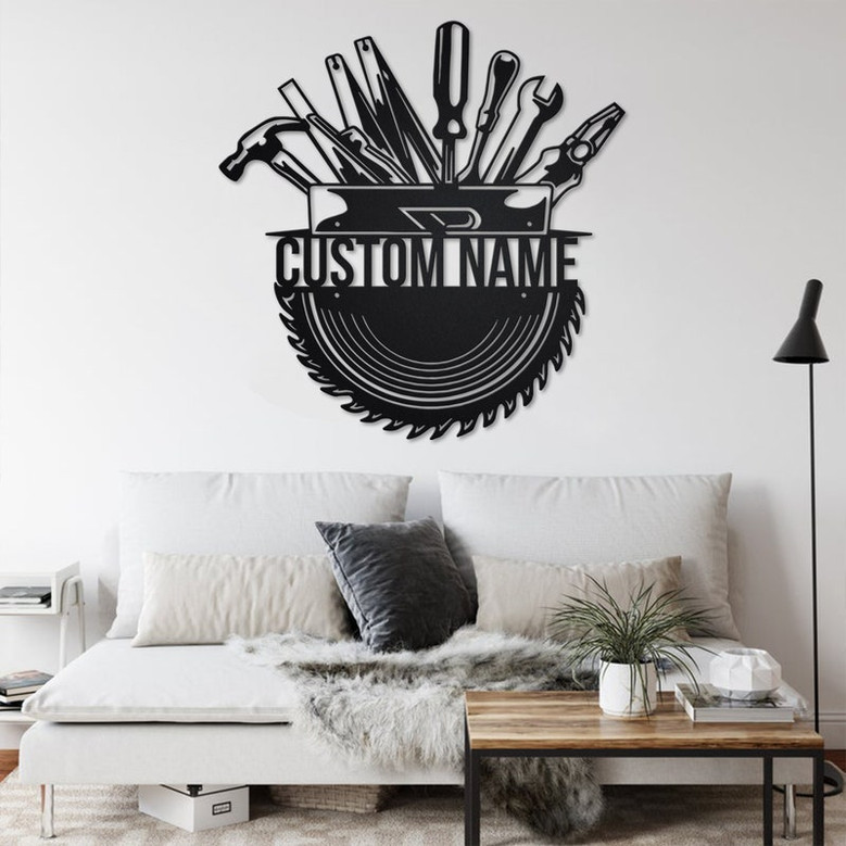 Custom Repair Tools Metal Wall Art, Personalized Handyman Name Sign Decoration For Room, Repair Tools Metal Home Decor, Custom Repair Tools