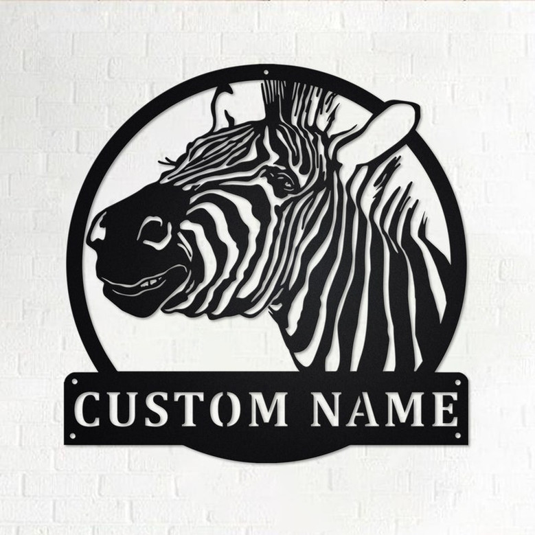 Custom Zebra Metal Wall Art, Personalized Zebra Name Sign Decoration For Room, Zebra Metal Home Decor, Custom Zebra, Zebra Metal Wall Decor