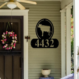 Cow Address Sign Cow Metal Sign Metal Farm Sign Cow Ranch Sign Metal Cow Address Signs House Number Plaque Address Plaque Metal Signs