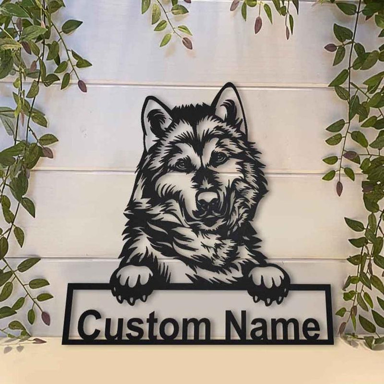 Personalized Alaskan Malamute Dog Metal Sign Art | Custom Alaskan Malamute Metal Sign | Akita Inu Dog Gifts | Dog Gift | Birthday Gift