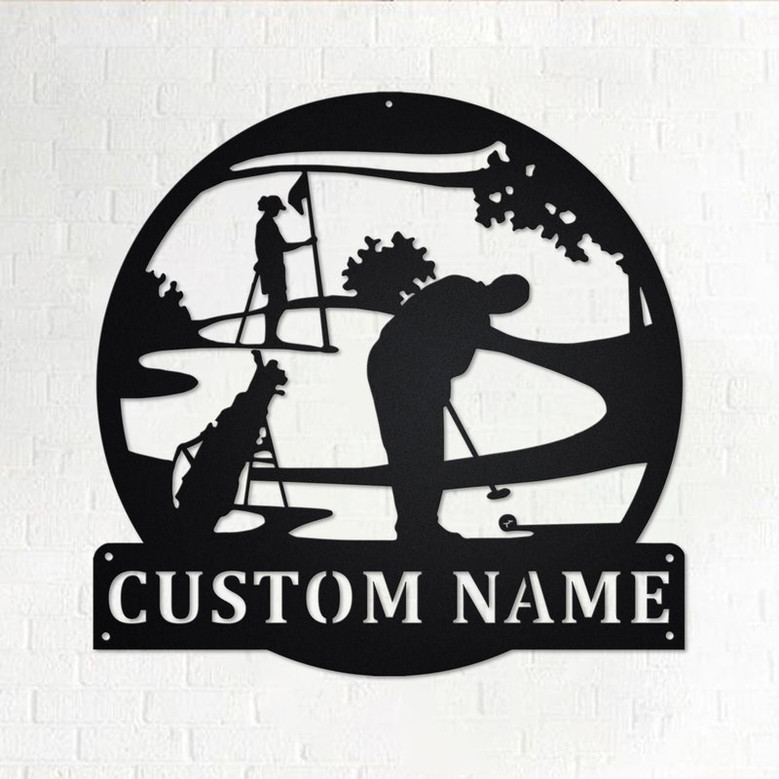 Custom Golfer Metal Wall Art, Personalized Golfer Name Sign Decoration For Room, Golfing Home Decor, Custom Golfer, Golfer Metal Decor