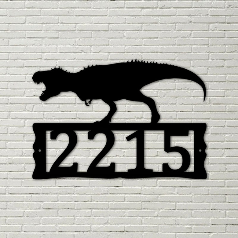 Dinosaur Metal Address Plaque for House, Address Number, Metal Address Sign, House Numbers, Front Porch Address, dinosaur metal sign