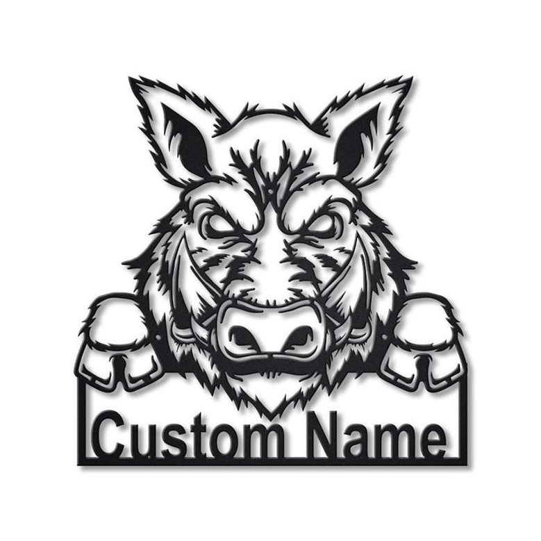 Personalized Feral Pig Metal Sign Art | Custom Feral Pig Metal Sign | Animal Funny | Pets Gift | Birthday Gift