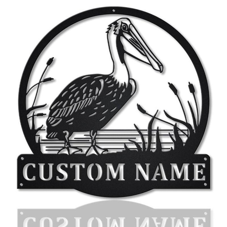 Personalized Pelican Monogram Metal Sign | Custom Pelican Metal Sign | Birthday Gift | Pelican Gift