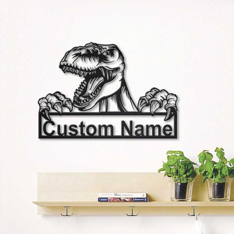 Personalized Tyrannosaurus Dinosaur Metal Sign Art | Custom Tyrannosaurus Dinosaur Metal Sign | Animal Funny | Pets Gift | Birthday Gift