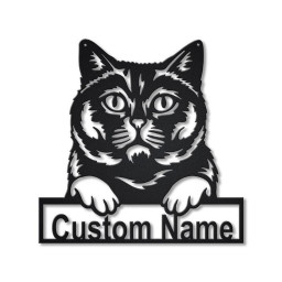 Personalized British Shorthair Cat Metal Sign Art, Custom British Shorthair Cat Metal Sign