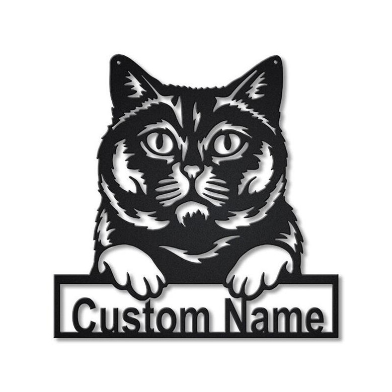 Personalized British Shorthair Cat Metal Sign Art, Custom British Shorthair Cat Metal Sign