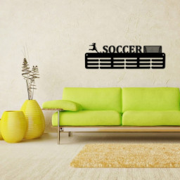 Customized Girls Soccer Sport Medal Hanger Metal sign - 12 Rungs for medals & Ribbons, Show Team Spirit, metal sign, art, wall decor