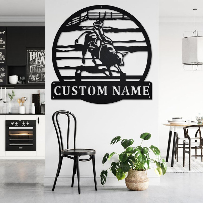 Custom Bull Rider Metal Wall Art, Personalized Bull Rider Name Sign Decoration For Room, Bull Rider Home Decor, Custom Bull Rider,Bull Rider