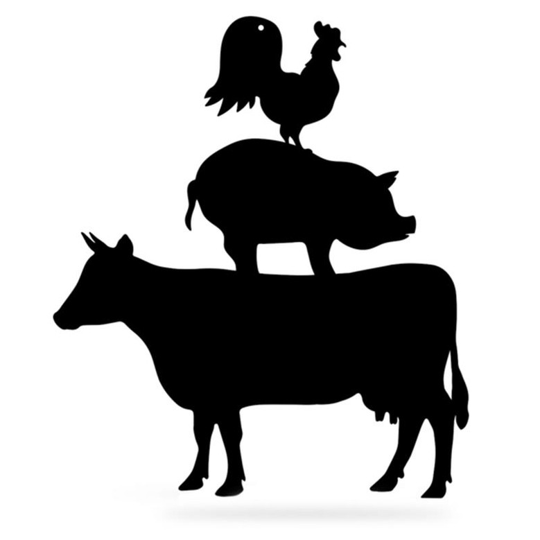 Farmyard Friends Wall Art Cut Metal Sign Metal Wall Art Metal House Sign
