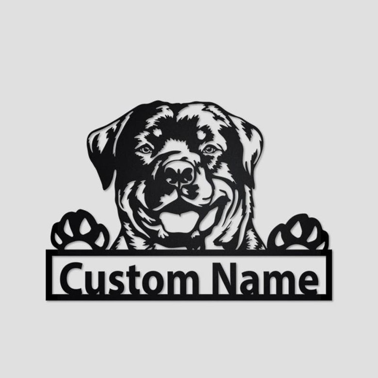 Personalized Custom Rottweiler Metal Sign for Dog Lover Custom Name Metal Wall Art