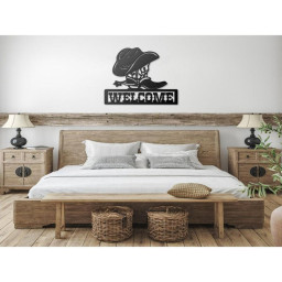 Western Metal Welcome Sign Front Door Decor