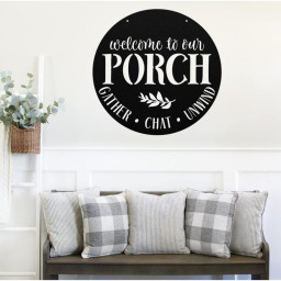 Welcome To Our Porch Sign, Metal Porch Sign | Outdoor Sign | Front Door Sign | Metal Summer Sign