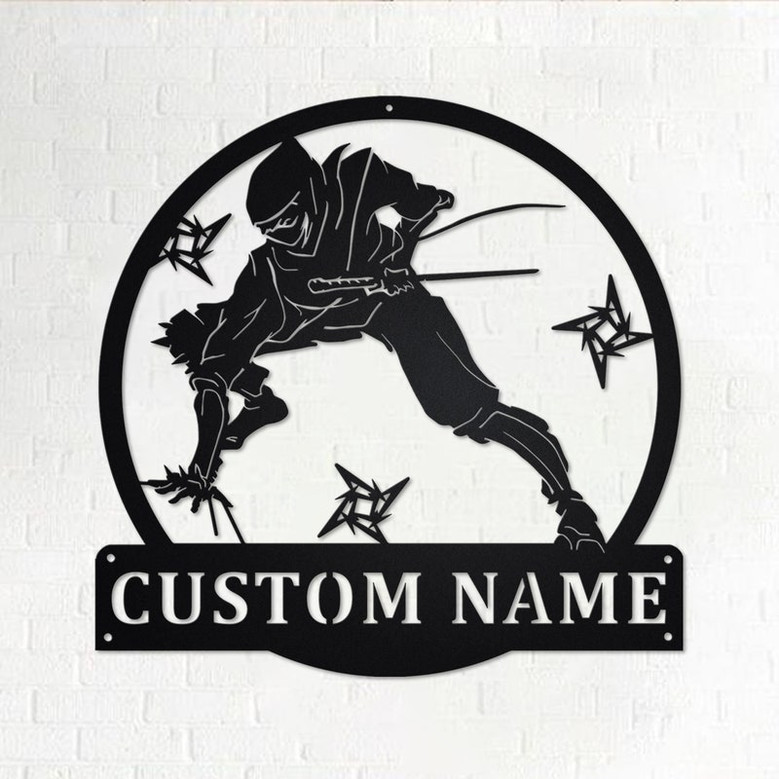Custom Ninja Metal Wall Art, Personalized Ninja Name Sign Decoration For Room, Ninja Metal Home Decor, Custom Ninja, Ninja Metal Wall Decor