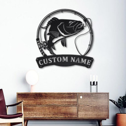 Personalized Snapper Fishing Fish Pole Metal Sign Art | Custom Snapper Fishing Metal Sign | Fishing Lover Home Decor | Snapper Fishing Gift