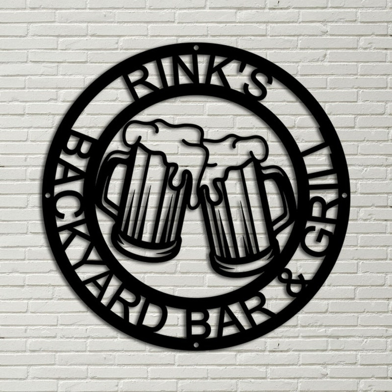 Custom Bar Theme Sign, Metal Bar Sign, Personalized Bar, Theme Sign, Personalized Bar Sign Metal Wall Art, man cave sign, backyard grill