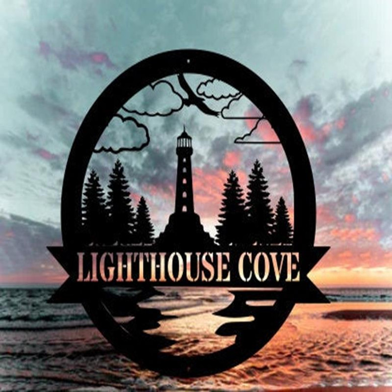 Personalized Lighthouse Metal Sign Outdoor | Weatherproof Sign | Farm Sign | Custom Metal Sign