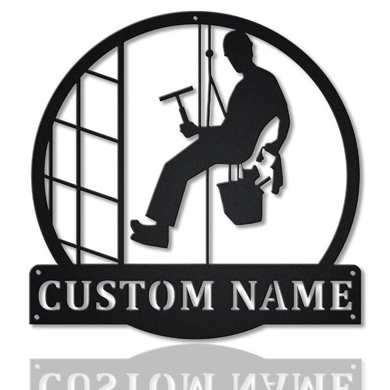 Personalized Building Cleaner Monogram Metal Sign Art , Custom Building Cleaner Metal Sign