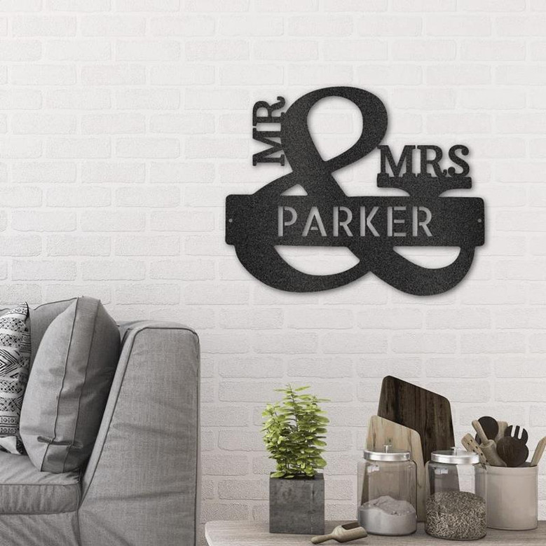 Best Family Gifts Personalized Last Name Sign Mr. & Mrs. Couples Monogram - Wedding, Anniversaries, Housewarming Gifts