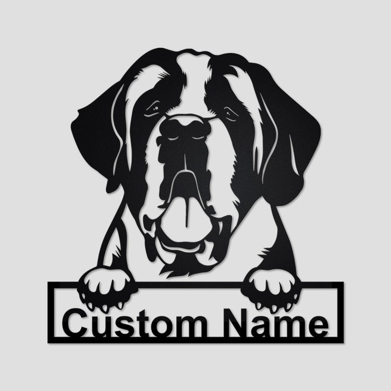 Personalized St Bernard Dog Metal Sign | St Bernard Dog Metal Wall Art | Dog Metal Sign | St Bernard Dog Gift | Dog Lover | St Bernard Dog