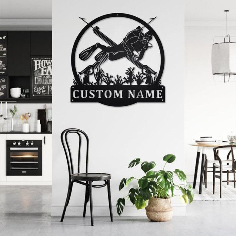 Personalized Spearfishing Metal Sign | Spearfishing Metal Wall Art | Spearfishing Metal wall Decor | Spearfishing Lover| Custom Spearfishing