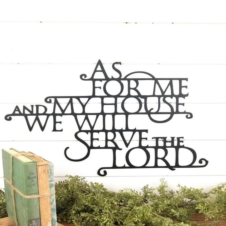 As For Me And My House Metal Art Farmhouse Bible Verse Sign Scripture Sign Religious Metal Art