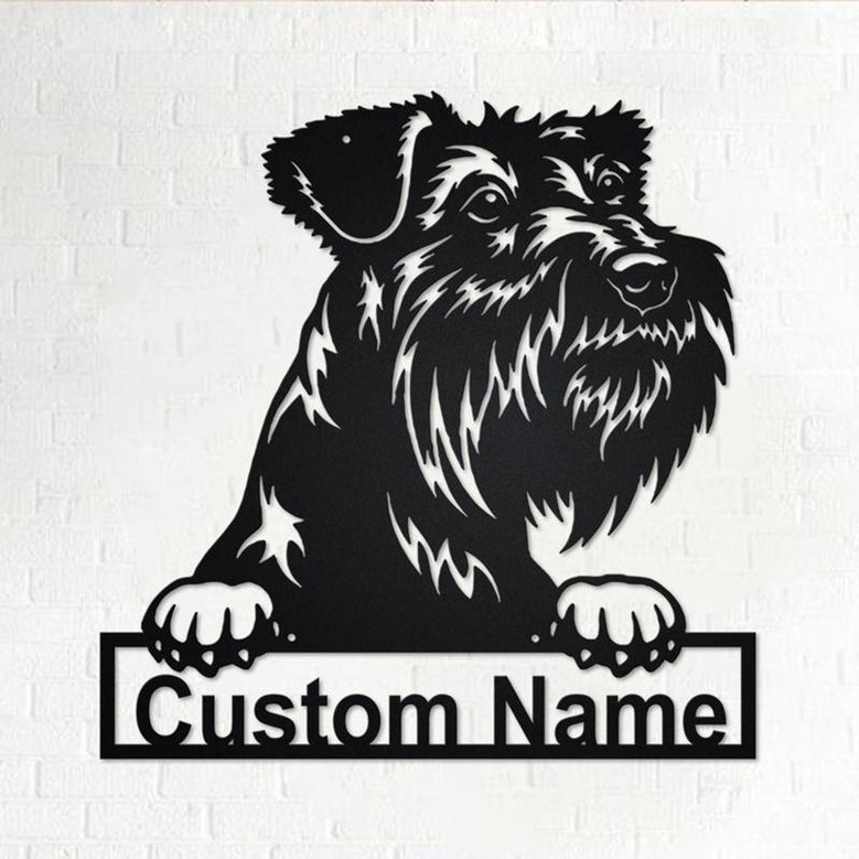 Custom Tsverkshnautser Dog Metal Wall Art, Personalized Tsverkshnautser Name Sign Decoration For Room,Tsverkshnautser Home Decor, Custom Dog