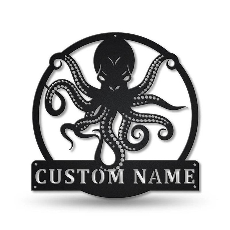 Personalized Octopus Metal Sign Art | Custom Octopus Metal Sign | Octopus Gifts Funny | Hobbies Gift