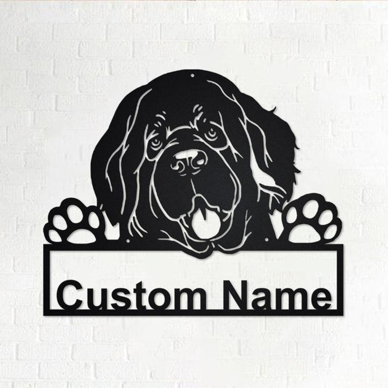 Custom Newfoundland Dog Metal Wall Art, Personalized Newfoundland Name Sign Decoration For Room, Newfoundland Home Decor, Custom Dog