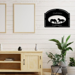 Custom Horse Metal Sign, Metal Name Sign, Farmhouse Decor, Outdoor Decor, Personalized Metal Horse Sign