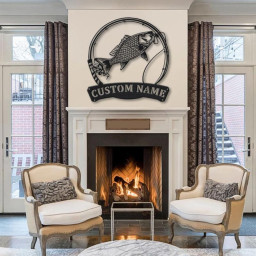 Personalized Mutton Snapper Fishing Fish Pole Metal Sign Art | Custom Mutton Snapper Fishing Fishing Metal Sign | Snapper Fishing Gift