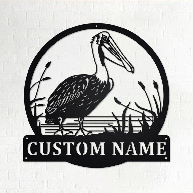 Custom Pelican Metal Wall Art, Personalized Pelican Name Sign Decoration For Room, Pelican Metal Home Decor, Custom Pelican, Pelican Animals