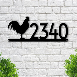 Rooster Address Sign Rooster Metal Sign Metal Farm Sign Rooster Sign Rooster Decor House Number Plaque Address Plaque Metal Signs