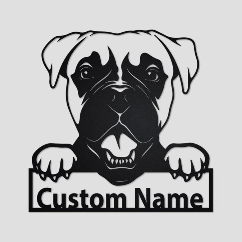 Personalized Boxer Dog Metal Sign Dog Lover Metal Wall Art, Laser Cut Metal Signs Boxer Dog