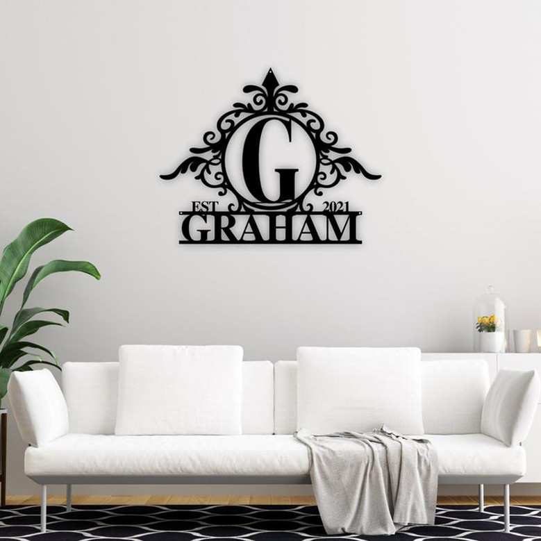 Custom Metal Name Sign, Personalized Metal Sign, Outdoor Signs, Family Name Metal Sign, Last name Metal Sign, Monogram Sign with EST date