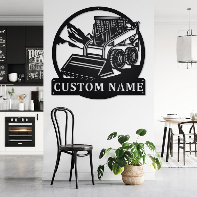 Custom Skid Steer Loader Metal Wall Art, Personalized Skid Steer Loader Name Sign Decoration For Room, Skid Steer Loader Home Decor
